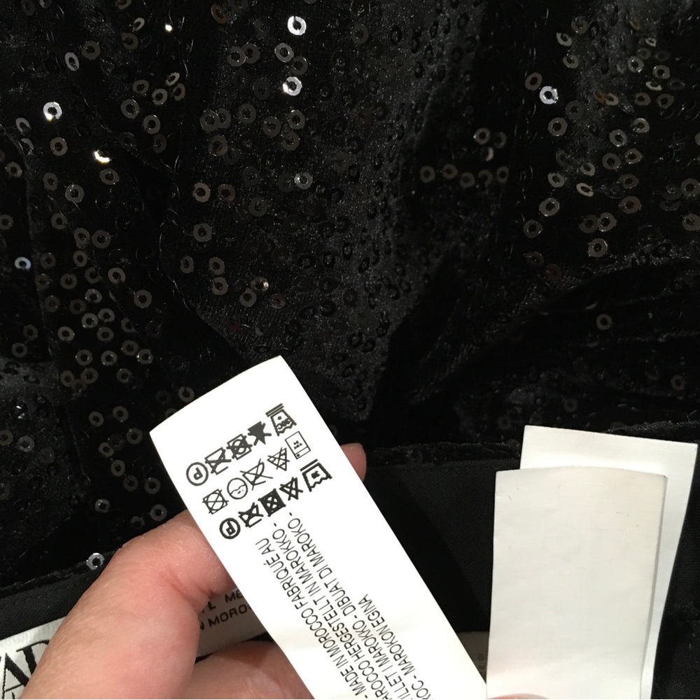 ZARA Elegant Black Sequin Women's Pants - Picture 7 of 11